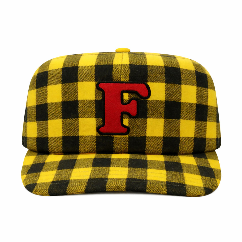 Plaid Cap Yellow – Cotton Twill Adjustable Streetwear Hat | itsfatswag